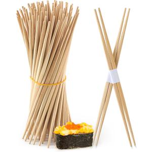 100Pairs Bamboo Chopsticks Disposable | Japanese | Sushi | Separated | Non Slip | Pointed Chopsticks-9.45in