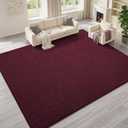 DweIke 7x10 Burgundy Red Rugs for Bedroom Living Room, Soft Fluffy Washable Low Pile Solid Color Rug, Non-Slip Throw Carpets for Kids Boys Girls Dorms Nursery Classroom Home Decor