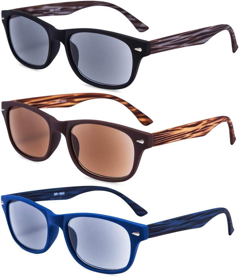 EYEGUARD 3 Pack Unisex Classic of Style Sunglasses Readers Outdoor Reading Glasses for Men and Women 1.50- Not Bifocals (Sun Lens 3 Color Mix)