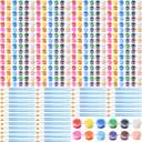 Timgle 560 Pcs Mini Acrylic Paint Set 40 Set 12 Colors Washable Paint Strips Bulk 40 Flat Brushes 40 Pointed Brushes Christmas Party Gift for Art Birthday Party Favors Craft Supplies(2ML)