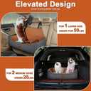 Large Dog Car Seat for Medium/Large Dog Under 55 lbs - Elevated Booster Car Seat for 2 Small Dogs,Removable and Washable,Filling Memory Foam with Safety Leashs and 2 Pockets
