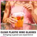 Ziliny 50 Pack 12oz Pink Clear Plastic Cups with Lids and Straws, PET Disposable Drinking Cups, Disposable Iced Coffee Cup for Smoothies, Cold Drinks, Parties, Wedding, Meeting, Drink Shops