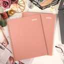 2 x 2026 Monthly Planner - Monthly Planner 2026, Jan. 2026 - Dec. 2026, 9" x 11", 12-Month Planner, Tabs & Pocket, Twin-Wire Binding - Rosy Pink