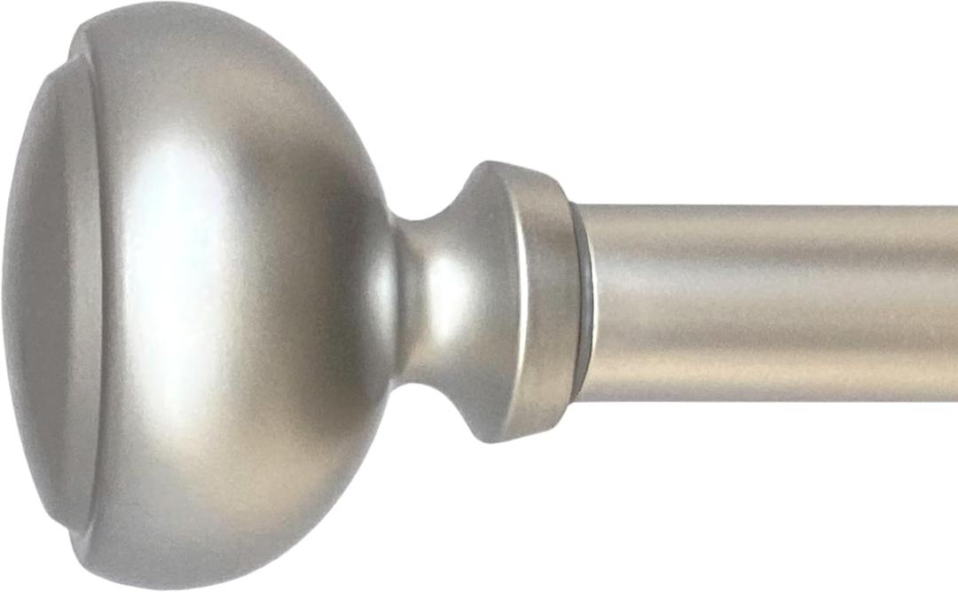 Fairbanks II 36-72 Inch Adjustable Curtain Rod Set, 1 Inch Diameter in Nickel
