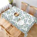 Vintage Floral Tablecloth Rectangle 60 x 120 Inch, Blue Green Hydrangea Flower Decor Tablecloths Tablecloths Polyester Seasonal Table Cloth for Parties Kitchen Dining Indoor Outdoor