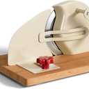Adjustable Bread Slicer Homemade Sourdough Bread Cutter with Scale Line, Bottom Suction Cup, with Clip and Plate (White)