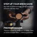4 x Filter for use in AeroPress Go/AeroPress Coffee Makers - Disc Fine - Reusable - Premium Coated Stainless Steel (Rose Gold, Metal) - Brew Tips Included