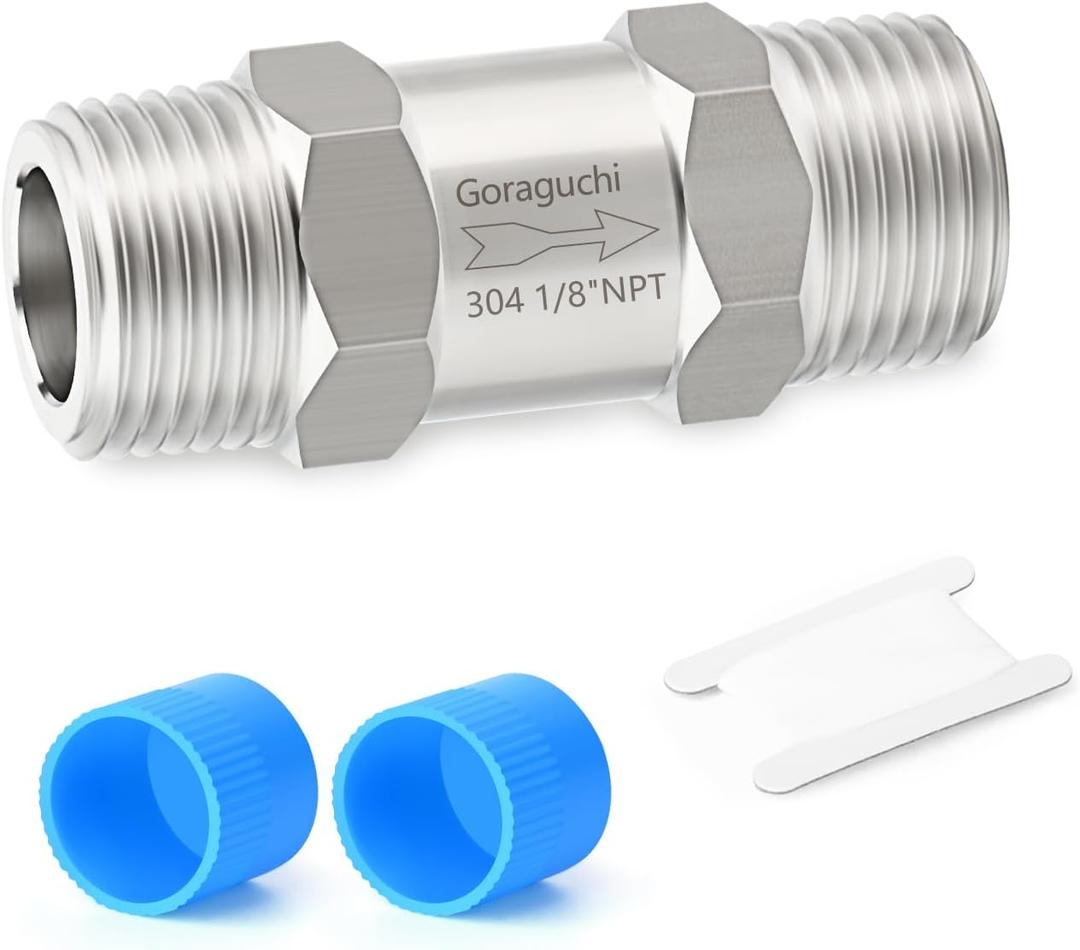 1PCS Stainless Steel 1/8" NPT Male Check Valve, Way Non-Return Check Valves, Backflow Prevention for fuel/air/liquid/oil/gas