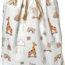 Gather & Knot Drawstring Gift Bags | Premium Canvas | 20" Large Gift Bags | Reusable Fabric Wrap for Baby Shower, Birthday, Gender Reveal, Neutral | Boho Toy Flat Bottom