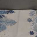 Christmas Table Runner 36 Inch Blue Snowflake Winter White Holiday Table Runners for Christmas Reindeer Elk Forest Dinner Runner Xmas Party Decorations