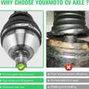 Youxmoto CV Axle Front Left Right Fit for Polaris Sportsman 400 500 600 700 4X4-2003 2004, for Magnum 330 4x4/ ATP 330 500, For 1380199, 1380218, 4340 Chromoly Steel Drive Half Shaft