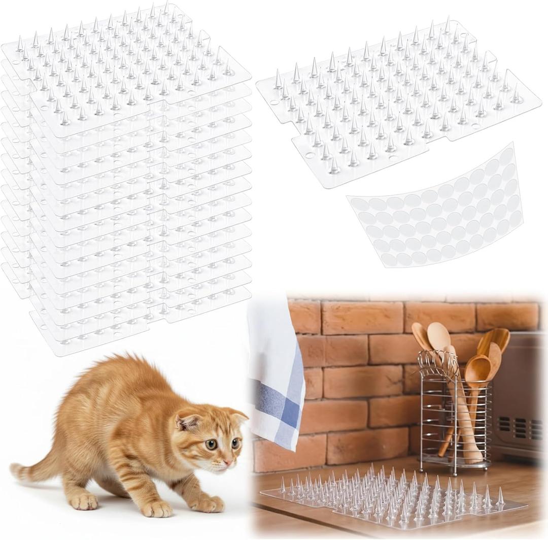 15 Pack Cat Deterrent Mat for Counters 6 x 8 Inch Cat Repellent Mat with Spike Pet Training Pads Keep Cats Off Countertops Bed Sofa Window Indoor