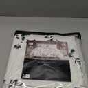 Vera Wang - Queen Size Duvet Cover Set, 100% Soft & Smooth Cotton Sateen Floral Bedding, 3-Piece Reversible Bed Set with Matching Pillowcases (Noir Bouquet/Ikat Line Grey)