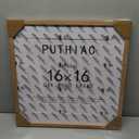 puthiac 16x16 Solid Oak Wood Picture Frame, Fits 12x12 with Mat or 16x16 Without Mat, Wall Display Only, Plexi Front, 1 Pack, Natural Oak