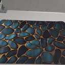 Diatomaceous Earth Bath Mat,Blue and Gold Stones Non-Slip Volume Super Absorbent Fast Drying for Bathroom Kitchen mat,Eco-Friendly Easy to Clean 1624Inch (40 * 60cm)