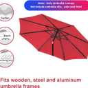 9ft Patio Umbrella Replacement Canopy Only,Outdoor Table Market Yard Umbrella Top for Outdoor Umbrella Canopy with 8 Ribs (Red)
