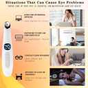3 in 1 Eye Lift Wand, Vibrating 98F to 113F LCD Display Screen Massager for Dry Eyes, Dark Circles, Puffiness, Fine Lines and Wrinkles, Cream White
