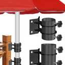 Stainless Steel Outdoor Umbrella Base Patio Umbrella Holders Patio Corner Mount Umbrella Stand Umbrella Clamp Mount Bracket for Deck Railing Outdoor Deck Umbrella Mount Adjustable Deck Umbrella Mount