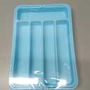 Aujen Silverware Organizer - Expandable Kitchen Drawer Organizer, Adjustable Utensil Organizer, Cutlery Tray for Forks, Knives, Multipurpose Kitchen Organizers and Storage Solution, Blue, Medium