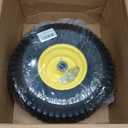 1PCS 15x6.00-6 Lawn Mower Tires, 4 Ply Tubeless 15x6-6 Front Tire Assembly Replacement for Craftsman/John Deere/Cub Cadet Riding Mowers,570lbs Capacity,3" Offset Hub,3/4" Bushing