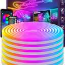 LETIANPAI 50Ft Neon Rope Lights,Flexible Led Rope Lights Control with App/Remote,Multiple Modes Music Sync Gaming RGB Led Neon Lights for Bedroom Outdoor