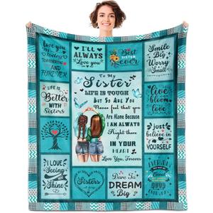 Sister Gifts Blanket 60x50, Big, Little, Sisters Birthday Gift for Graduation Christmas Xmas Mothers Day