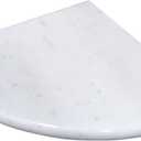 White Marble Corner Shower Shelf, 9 Inch Stone Corner Shelves for Bathroom Wall Mounted Both Sides Polished (1)
