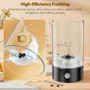 Cold Foam Maker Frother Blender for Coffee - Handheld-Free - One-Button Battery Powered - Frother for Cold Foam - Ideal Gift (Coal Black)