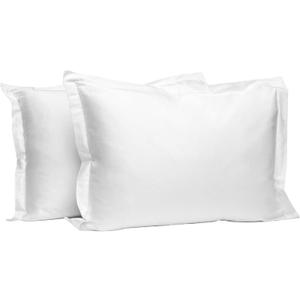 Pizuna Pure 100% Cotton Pillow Shams King Size Set of 2 White, Luxurious 400 Thread Count Long Staple Cotton Sateen with Envelope Closure (Combed White Cotton Pillow Shams King)