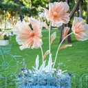 Giant Flowers for Decoration,Wedding Reception Essential Decoration,5.6 Ft Big Artificial Silk Flower with Stems and Stands,Party Banquet Background DecorHome DecorOrange Champagne