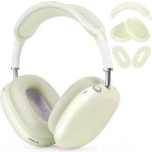 Case for Airpods Max Headphones,Ear Pad/Ear Cups/Headband Cover for AirPods Max(USB-C/Lightning)(2024/2020),Silicone Cases for Airpod Max,Accessories Cases(Jelly Green)