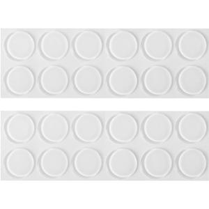 Self Adhesive Glass Table Top Bumpers, Clear Glass Table Top Anti Slip Pads, Rubber Bumpers for Glass Table Tops, Photo Frame, Furniture (Round 20mm x 2mm, 24 PCS)