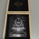 LIGHTEN LIFE 40th Birthday Gifts for Men 12 oz,1985 Whiskey Glass in Valued Wooden Box, Bourbon Glass for 40 Years Old Dad,Husband,Friend,40 th Bday Gift Ideas,40th Birthday Decorations