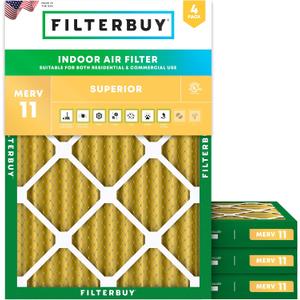 Filterbuy 30x32x2 Air Filter MERV 11 Pet & Allergy Defense (4-Pack)