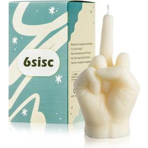 6sisc Middle Finger Scented Candle Danish Pastel Room Decor Aesthetic Pine Fragrance Soy Wax Aromatherapy Hand Gesture Candles Desk Statues Sculpture Ornaments Gift for House Bedroom Supplies Milky