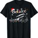 Christmas Train Christmas Believe Express Xmas Santa T-Shirt, XL