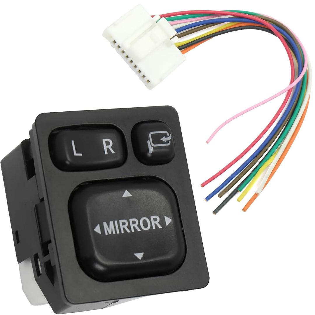 Car Power Auto Rear Mirror Folding Switch with Wire Harness 84872-52040 Fit for Toyota Sequoia Vios RAV4 Camry for Scion for Lexus Replace 84870-06110 84870-08010