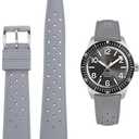 FKM Rubber Watch Bands Quick Release Tropical Style Fluororubber 20mm  Replacement Soft Breathable Durable FKM Rubber Sport Diving Watchbands Straps for Omega X Swatch X Blancpain (Gray)