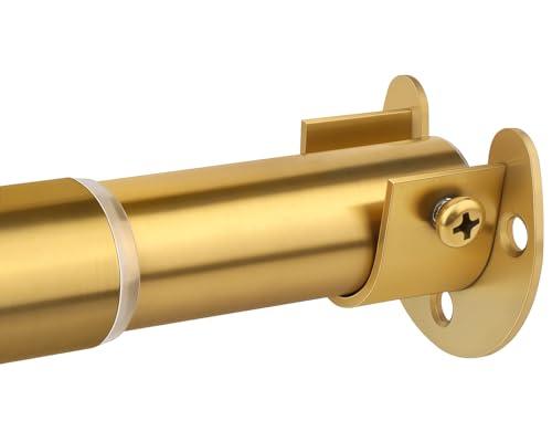 Closet Rods for Hanging Clothes, 17 to 64 Inch Adjustable Metal Closet Rod, Heavy Duty Closet Poles for Wardrobes, Closet, Laundry, Bathroom, Windows, Easy Installation, Gold