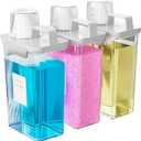 77.8OZ Laundry Detergent Dispenser Container, 3 Pack Liquid Laundry Dispenser, Plastic Detergent Dispenser for Laundry Room/Powder/Fabric Softener with 6 Labels, Clear