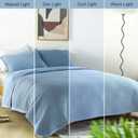 Max Oversized California King Quilt Set  112"x106" Soft Washed 3-Layer Lightweight Bedspread with Multi-Lock Quilting, Minimalist Nordic Bedding, All-Season Quilt Set (1 Quilt + 2 Pillow Shams) Blue