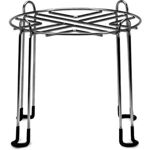 Impresa Gravity Filter Stand - Medium, Silver 8-Inch Rise for Easy Filling & Tall Water Filter Stand - Non-Skid Feet in Polished Stainless Steel - Raised Edges & Water Dispenser Countertop