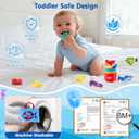 Montessori Toys for 1-2 Year Old - Cloth Ocean Fishing Game with Stacking Cups, Toddler Learning Toy for 12-18 Months, First Birthday Gifts for 1 Year Old Boy Girl, Learn Count and Sort Colors