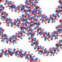 50FT 4th of July Tinsel Garland Red White and Blue Patriotic Garland for Indoor Outdoor Party Celebration Holiday Red White and Blue Decor Independence Day Memorial Day 4th of July Decorations
