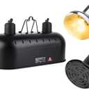 DXOPHIEX 15 inch Dual Reptile Light Fixture, Max 150W Dual Reptile Heat Lamp Fixture with 100W UVA UVB Sun Light & Ceramic Heat Emitter,Double Dome Lamp for Terrarium and Tortoise Habitat