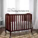 Dream On Me 3-in-1 Portable Mini Baby Crib in Espresso, GreenGuard Gold & JPMA, Birchwood, Quick Fold Patent, Playpen or Changer, Storage or Travel, Heavy Duty Steel Castors, 3 Heights1 Mattress Pad