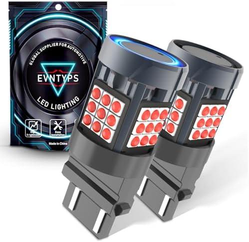 evntyps 3157 LED Red Brake Light Bulb with Buit in Resistor CANBUS Error Free,2025 Upgraded Super Bright Brilliant Red 3056 3057 3457R 4057 4156 4157 Replacement Bulb for Tail Stop Lights(Pack of 2 )