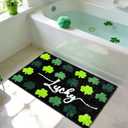 APROPHIC St. Patricks Bathroom Rugs, Green Clover Home Decor,Super Absorbent Bathroom Decor,Irish St Patrick's Day Shamrocks Spring Holiday Bath Mats Bath Rugs,16" x 24 "