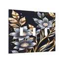 Decorative Art Light Switch Covers Gold Silver Blooms 3 Gang Triple Toggle Wall Plate Decorative Switch plate Electrical Faceplate for Home Decor