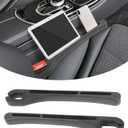 Bylikeho 2 Pack Car Seat Gap Filler,Car Gap Filler,Car Accessories Car Seat Gap Filler Organizer,Prevent Things from Falling Between Seat and Center Console,Universal Gap Filler for Car(Black)